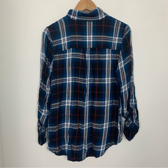 Ricki’s Navy Plaid Peplum Blouse - Picture 6 of 9